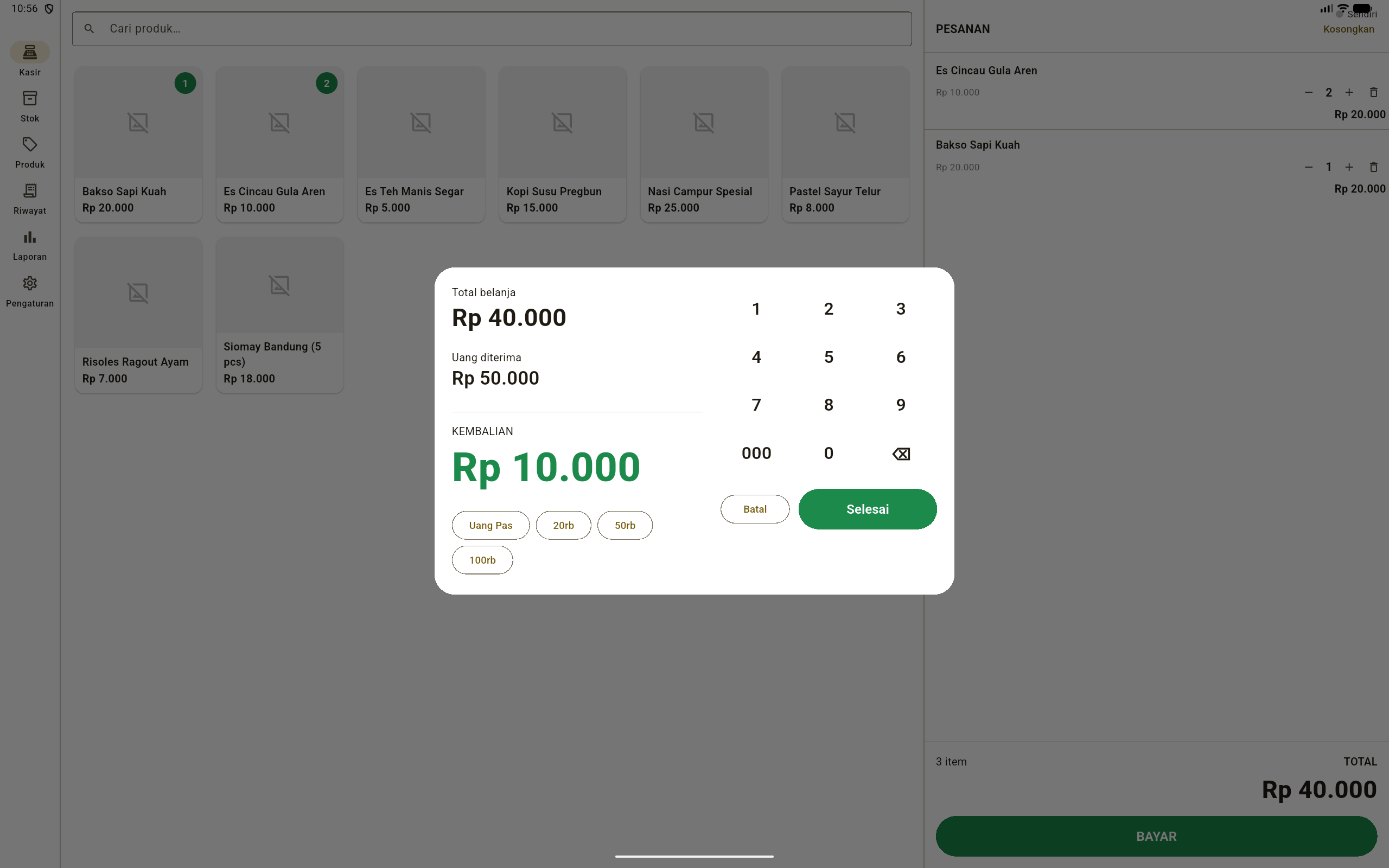 Kalkulasi Uang & Hitung Kembalian Cepat